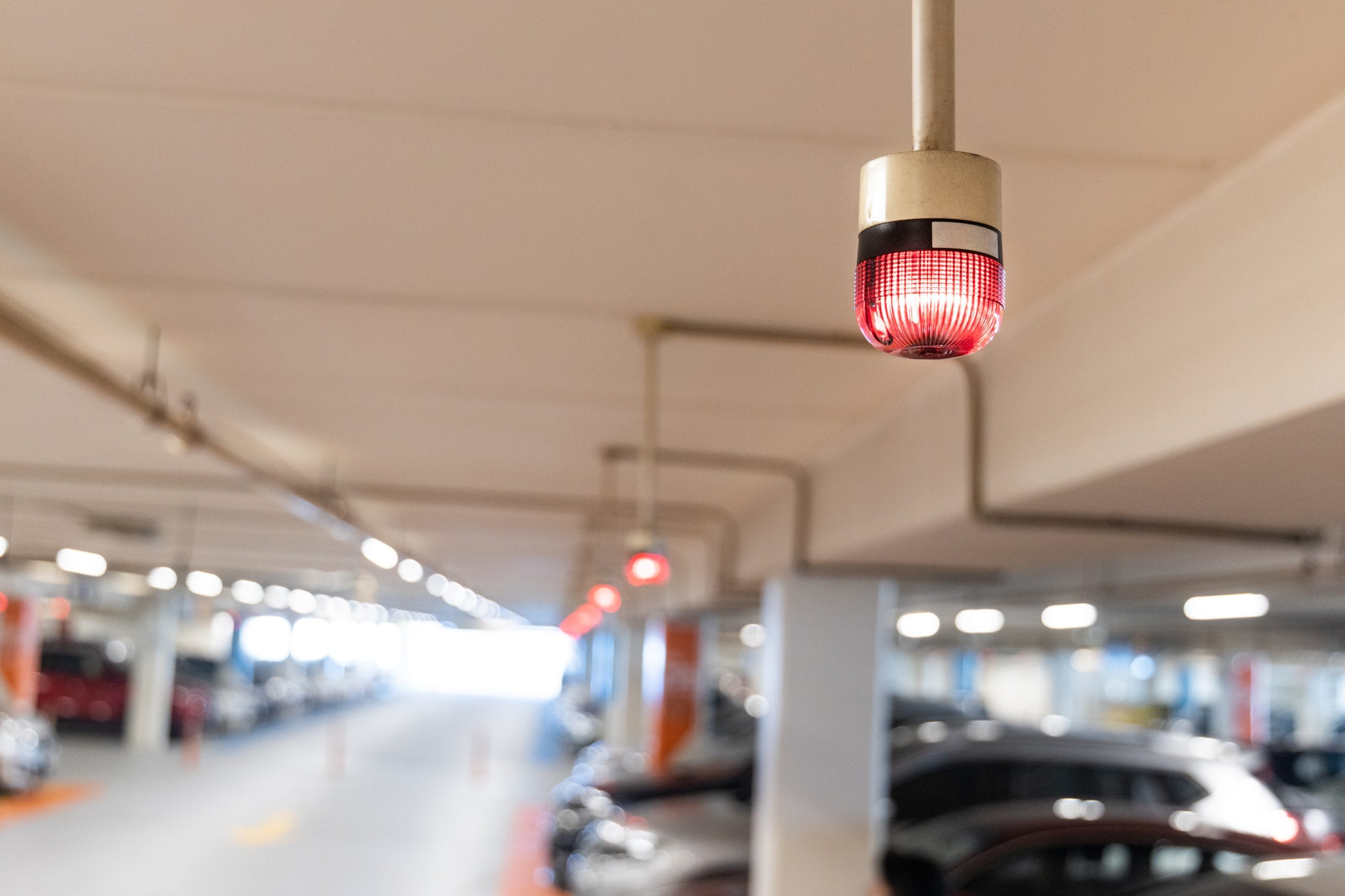 Smart car parking tracking system with lights signals vacancy av